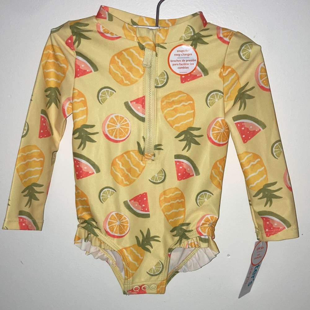 #9. 🆕 NWT - Carter's Just One You - Yellow Fruit Print Rashguard Bathingsuit